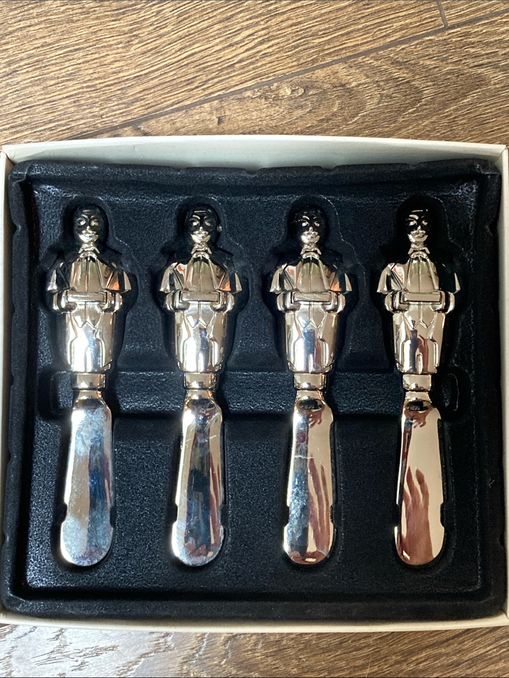 Lenox Silver Butler Figure Cheese Spreaders - Silver Tone Set of 4